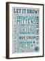 Snoqualmie Pass, Washington - Let it Snow - Holiday Typography-Lantern Press-Framed Art Print