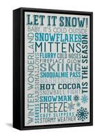 Snoqualmie Pass, Washington - Let it Snow - Holiday Typography-Lantern Press-Framed Stretched Canvas
