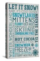 Snoqualmie Pass, Washington - Let it Snow - Holiday Typography-Lantern Press-Stretched Canvas