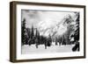 Snoqualmie Pass, Washington, View of Skiers Skiing during the Winter by Mountain-Lantern Press-Framed Art Print