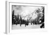 Snoqualmie Pass, Washington, View of Skiers Skiing during the Winter by Mountain-Lantern Press-Framed Art Print