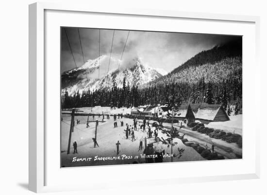 Snoqualmie Pass, Washington - View of the Ski Summit-Lantern Press-Framed Art Print