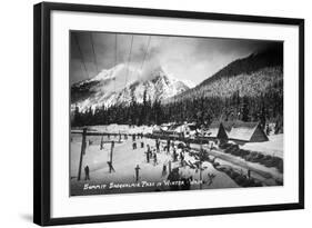 Snoqualmie Pass, Washington - View of the Ski Summit-Lantern Press-Framed Art Print