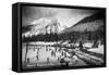 Snoqualmie Pass, Washington - View of the Ski Summit-Lantern Press-Framed Stretched Canvas