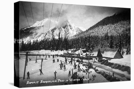 Snoqualmie Pass, Washington - View of the Ski Summit-Lantern Press-Stretched Canvas