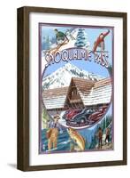 Snoqualmie Pass, Washington Views-Lantern Press-Framed Art Print