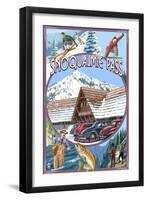 Snoqualmie Pass, Washington Views-Lantern Press-Framed Art Print