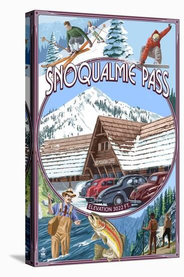 Snoqualmie Pass, Washington Views-Lantern Press-Stretched Canvas