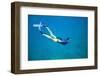 Snorkeler Diving Underwater-DLILLC-Framed Photographic Print