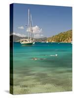 Snorkelers in Idyllic Cove, Norman Island, Bvi-Trish Drury-Stretched Canvas