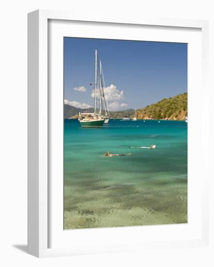 Snorkelers in Idyllic Cove, Norman Island, Bvi-Trish Drury-Framed Photographic Print