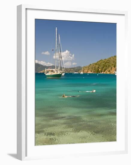 Snorkelers in Idyllic Cove, Norman Island, Bvi-Trish Drury-Framed Photographic Print