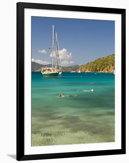 Snorkelers in Idyllic Cove, Norman Island, Bvi-Trish Drury-Framed Photographic Print