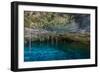 Snorkeling Cenote Cavern at Tulum. Cancun. Traveling through Mexico.-diegocardini-Framed Photographic Print