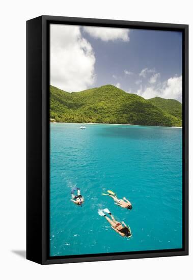 Snorkeling in Hawksnest Bay at St. John Island-Macduff Everton-Framed Stretched Canvas