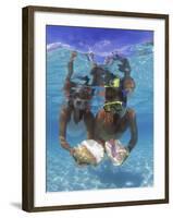 Snorkeling in the Blue Waters of the Bahamas-Greg Johnston-Framed Photographic Print