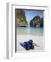 Snorkelling Equipment on Beach, Ao Maya, Ko Phi Phi Leh, Thailand-Ian Trower-Framed Photographic Print