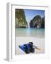 Snorkelling Equipment on Beach, Ao Maya, Ko Phi Phi Leh, Thailand-Ian Trower-Framed Photographic Print