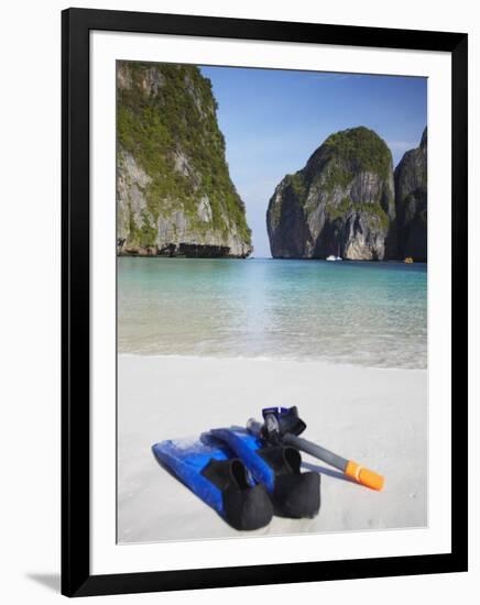 Snorkelling Equipment on Beach, Ao Maya, Ko Phi Phi Leh, Thailand-Ian Trower-Framed Photographic Print