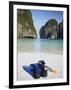 Snorkelling Equipment on Beach, Ao Maya, Ko Phi Phi Leh, Thailand-Ian Trower-Framed Photographic Print