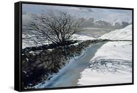 Snow Above Barbondale, Barbon, nr Kirby Lonsdale, Cumbria-John Cooke-Framed Stretched Canvas