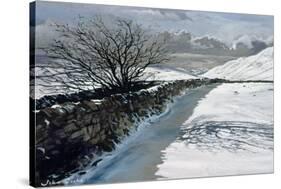 Snow Above Barbondale, Barbon, nr Kirby Lonsdale, Cumbria-John Cooke-Stretched Canvas