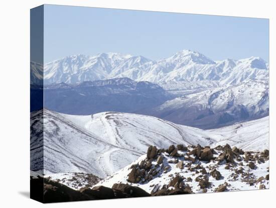 Snow Above Summer Pastures of Ouarikt Valley, High Atlas Mountains, Morocco, North Africa, Africa-David Poole-Stretched Canvas