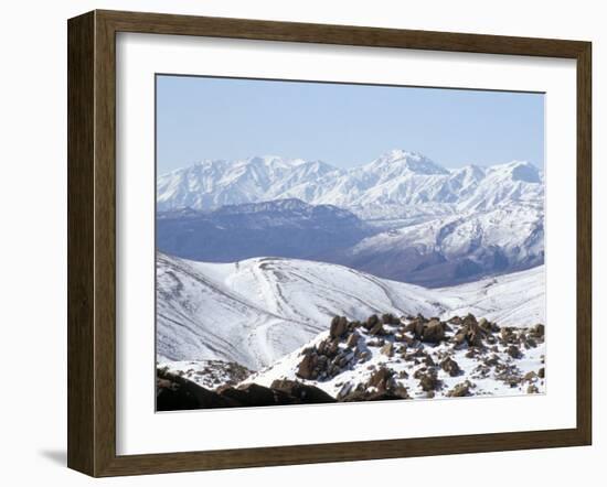 Snow Above Summer Pastures of Ouarikt Valley, High Atlas Mountains, Morocco, North Africa, Africa-David Poole-Framed Photographic Print