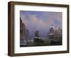 Snow and Fog in Venice (Grand Canal and Church of the Salute)-Ippolito Caffi-Framed Art Print