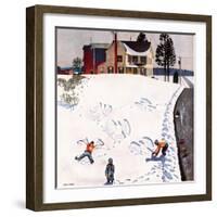 "Snow Angels", January 10, 1953-John Falter-Framed Giclee Print