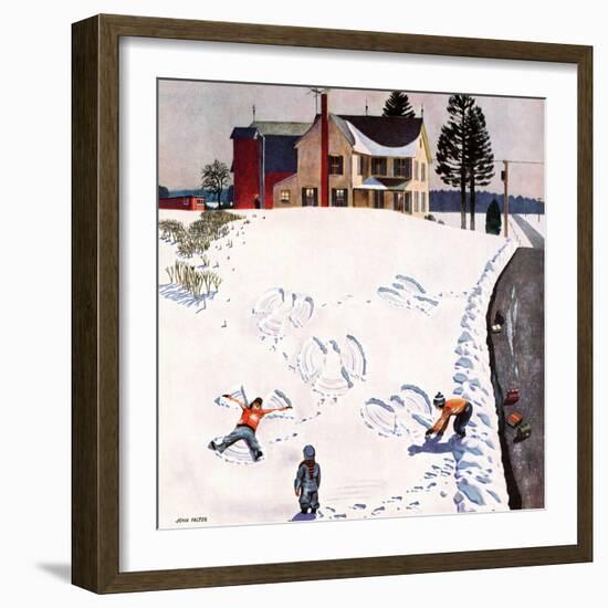 "Snow Angels", January 10, 1953-John Falter-Framed Giclee Print