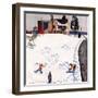 "Snow Angels", January 10, 1953-John Falter-Framed Giclee Print