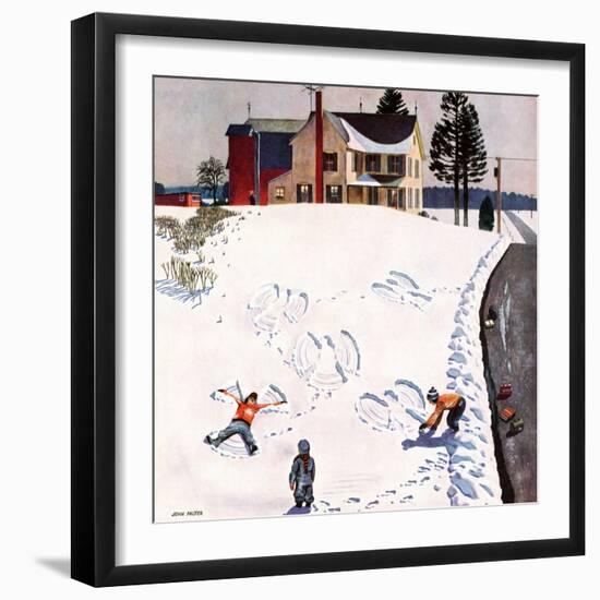 "Snow Angels", January 10, 1953-John Falter-Framed Giclee Print