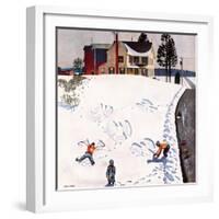 "Snow Angels", January 10, 1953-John Falter-Framed Giclee Print