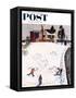 "Snow Angels" Saturday Evening Post Cover, January 10, 1953-John Falter-Framed Stretched Canvas