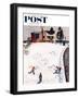 "Snow Angels" Saturday Evening Post Cover, January 10, 1953-John Falter-Framed Giclee Print