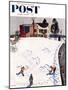 "Snow Angels" Saturday Evening Post Cover, January 10, 1953-John Falter-Mounted Giclee Print