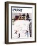 "Snow Angels" Saturday Evening Post Cover, January 10, 1953-John Falter-Framed Giclee Print