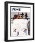 "Snow Angels" Saturday Evening Post Cover, January 10, 1953-John Falter-Framed Giclee Print