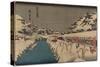 Snow at Akabane, Shiba, 1832-1834-Utagawa Hiroshige-Stretched Canvas