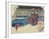 Snow at Akashi, January 1854-Utagawa Hiroshige-Framed Giclee Print