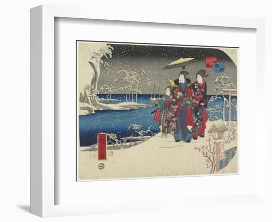 Snow at Akashi, January 1854-Utagawa Hiroshige-Framed Giclee Print