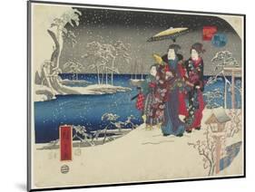 Snow at Akashi, January 1854-Utagawa Hiroshige-Mounted Giclee Print