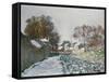 Snow at Argenteuil. Neige a Argenteuil. 1874-Claude Monet-Framed Stretched Canvas