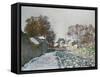 Snow at Argenteuil. Neige a Argenteuil. 1874-Claude Monet-Framed Stretched Canvas