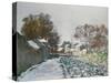 Snow at Argenteuil. Neige a Argenteuil. 1874-Claude Monet-Stretched Canvas