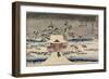 Snow at Benzaiten Shrine in the Pond of Inokashira, 1843-1847-Utagawa Hiroshige-Framed Giclee Print