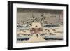 Snow at Benzaiten Shrine in the Pond of Inokashira, 1843-1847-Utagawa Hiroshige-Framed Giclee Print