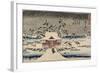 Snow at Benzaiten Shrine in the Pond of Inokashira, 1843-1847-Utagawa Hiroshige-Framed Giclee Print