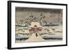 Snow at Benzaiten Shrine in the Pond of Inokashira, 1843-1847-Utagawa Hiroshige-Framed Giclee Print